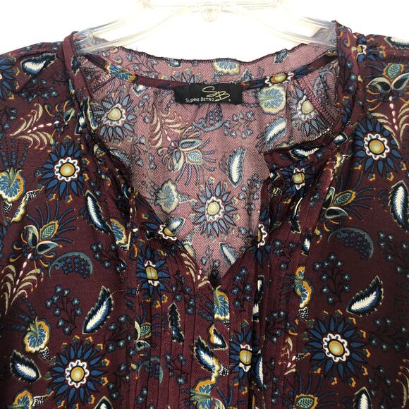 Suzanne Betro Floral Bell Sleeves Boho Dress Size Medium - Picture 3 of 15